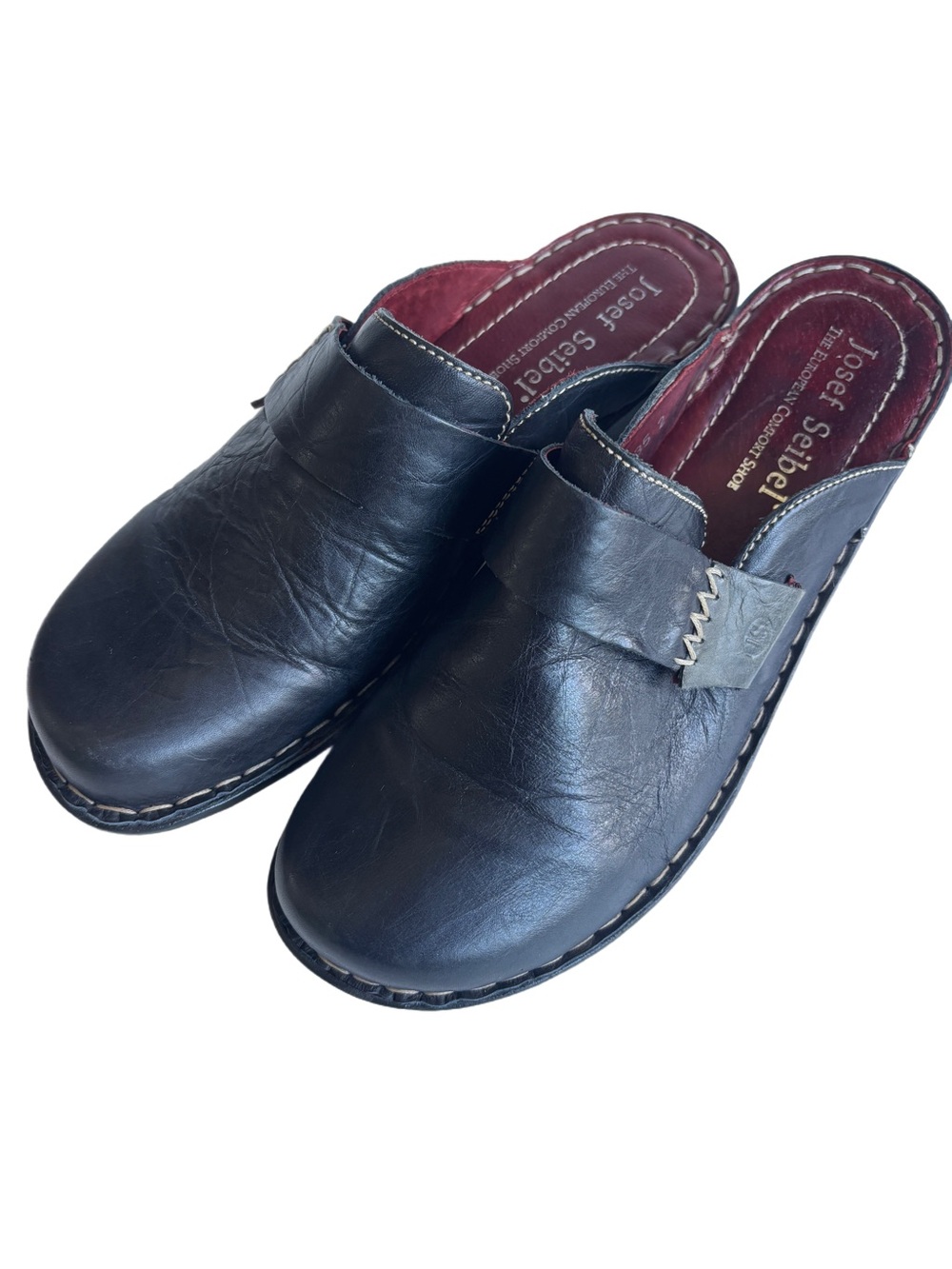 Josef Seibel Catalonia Black Mules Sz 40